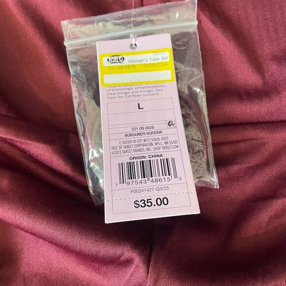 Wild Fable Strapless Sequin Jumpsuit Burgundy Sparkly Party Blingy Glam Sz L - Picture 9 of 10